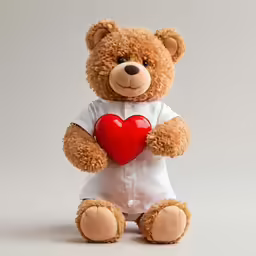 a teddy bear is holding a heart
