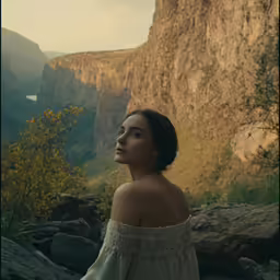 an image of a woman in the mountains looking off into the distance