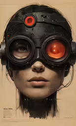 a woman wearing eyeballs and with large metal glasses on her face