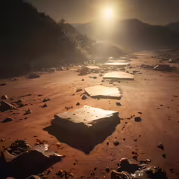 a group of stone slabs standing in the desert