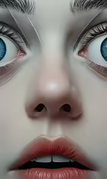 the face of a woman with makeup on it