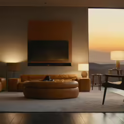 living room with couches, chairs and a television