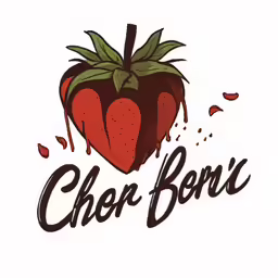 a very pretty picture of an ad with an adorable strawberry