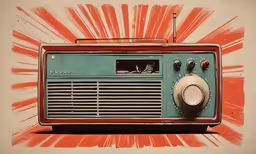 a vintage radio sitting on top of a table