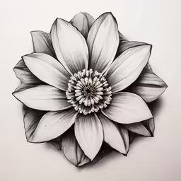 an art work with a flower made from pencil