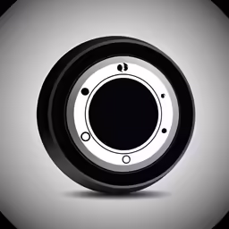 black and white metal circle with an eye