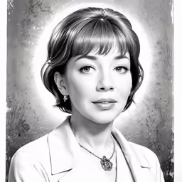 an image of a woman in black and white