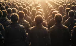 many people are standing in a large crowd