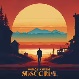 a man walking down a road at the end of a sunset,a man walking down a dirt road towards a sun setting