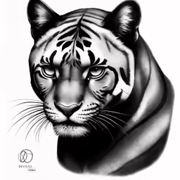 a tiger head is shown with no image