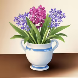 this is an image of a small pot with flowers