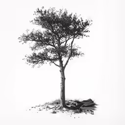 a tree is shown with the sky in the background