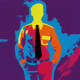 an image of a man wearing a tie standing in a room,man standing with his hand on his hip