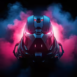 the avengers end game car is shown in front of smoke and fog