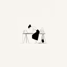 the person sits at the table with their legs crossed in the air