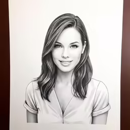 a drawing of a young woman