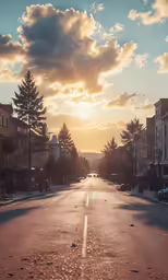 a sun that is shining behind a cloudy sky