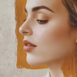 a woman that is standing near a wall