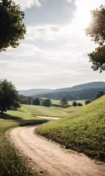 the road goes through the valley on the other side