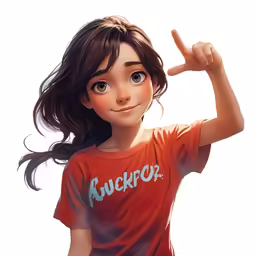 a cartoon character with a shirt over her head
