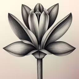this black and white drawing of a lotus flower is a unique piece of artwork,a close up of a drawing of a lotus flower,a drawing of a flower is shown in a black and white image,a drawing of a lotus flower,a lotus flower on a stick drawn by drawing