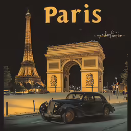 a vintage advertisement for a paris street