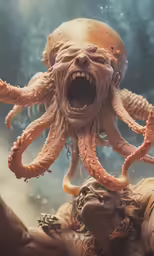 an image of an octopus being chased by another one