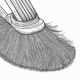 a brush is sitting on top of a piece of black and white