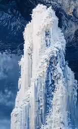 the water is reflecting the structure of the ice