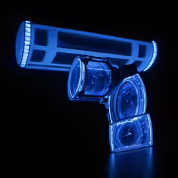 a pair of lights that are on a pole