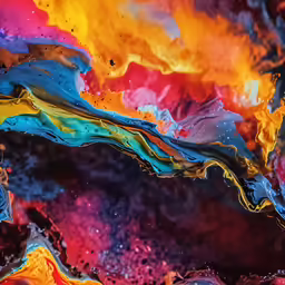 some paint is swirled over and colorfully arranged