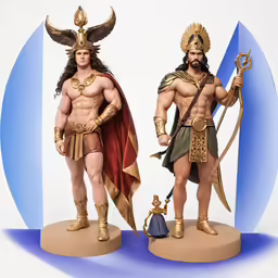 a couple of statues that are next to each other