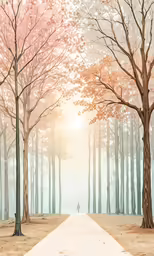 man walking on a path through an area covered in leaves