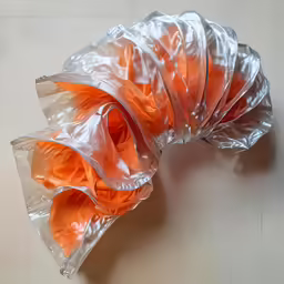 a bag with multiple orange cones inside of it