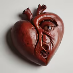 a heart with a creepy look on it
