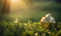 a toy in the grass on a sunny day