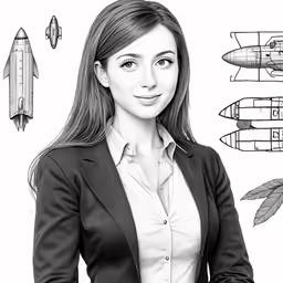 the woman is posing with some aircraft models