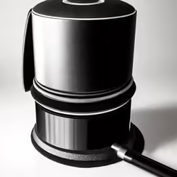 a black and white photo of a speaker with a metal cord