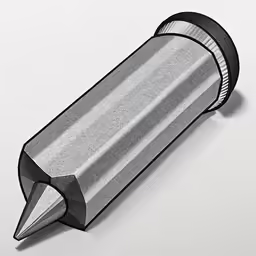 a pencil with the tip resting on the ground