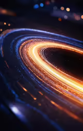 closeup of an abstract picture of a circle made from different colors of lights