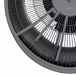 the black and white image shows the top of an exhaust fan