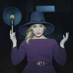 a beautiful young blond woman wearing a hat and holding a umbrella