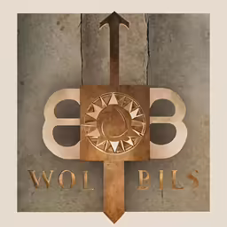 a piece of artwork with an arrow on it