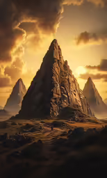 the mountain is made out of large rocks