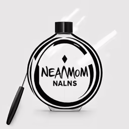 the bottle has a black and white logo on it