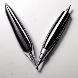 two pen with one black ink and one silver