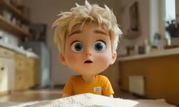 an animated character laying on top of a rug in a living room