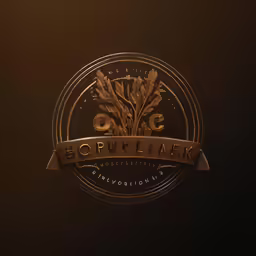 a black background with gold foiling and a brown circular logo for an oriental restaurant