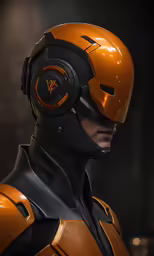 a very well dressed man in yellow helmet