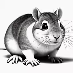 a rat looking into the camera with one paw on his hind legs
